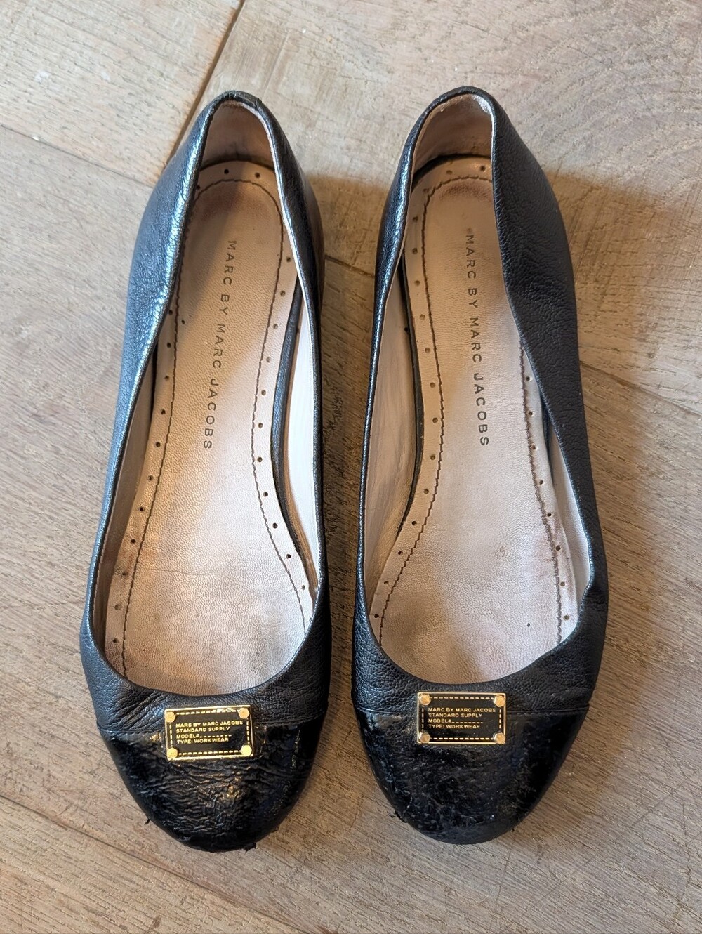 Marc Jacobs Black Leather Ballet Flats EU 36 /US 6